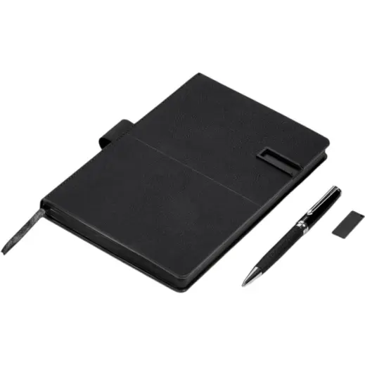 Alex Varga Corinthia Flash Drive Notebook & Pen Set Contents